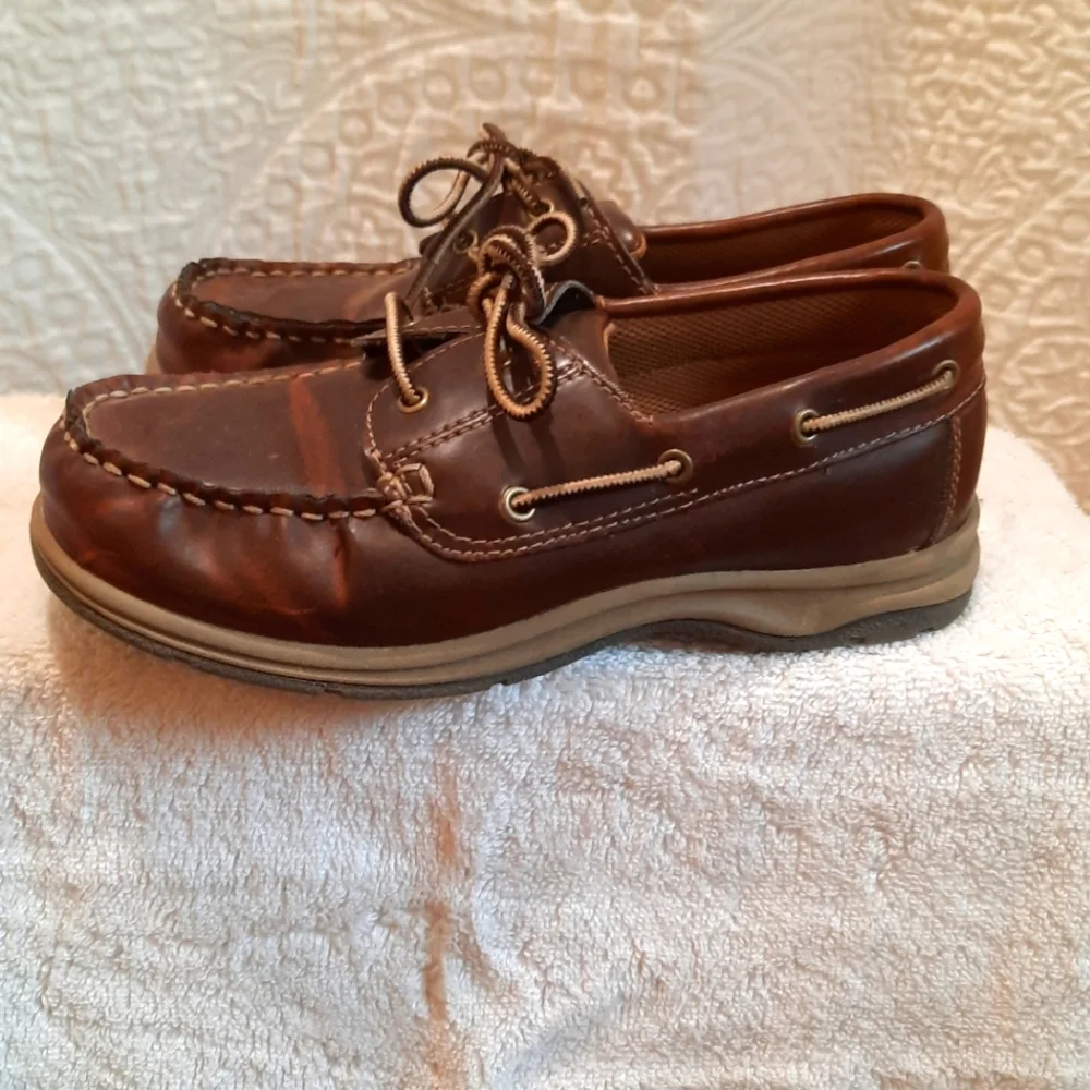 Lands End Boys Brown Loafers size 2